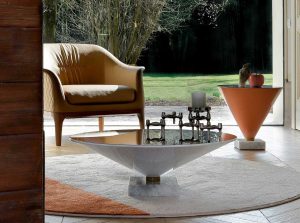 Flute Modern End Table by Tonin Casa Italy white