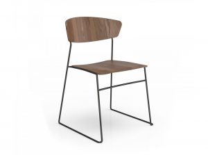 Huppe WolfGang Walnut Metal Chair