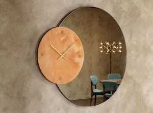 Leave modern Clock Mirror by tonin casa Italy main