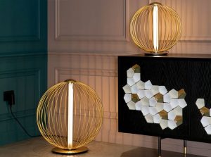 Mandala Modern Italian table lamp by Tonin Casa two