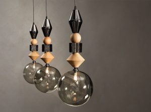 Pandora Modern Italian Chandelier by Tonin Casa walnut