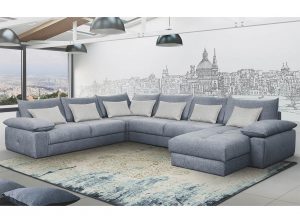 Quazi Noeme European Sectional Sofa Modern Sofa blue