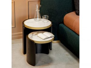 Roller modern End table by tonin casa Italy front