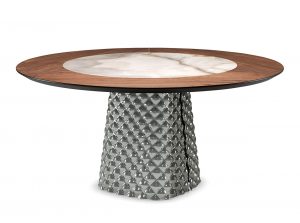 atrium keramik wood round dining table by cattelan italia