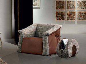 Charlotte accent chair by Gamma Italy Upholstered front