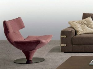 Harley swivel chair by Gamma Italy Upholstered velvet