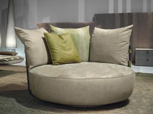 Love swivel chair by Gamma Italy Upholstered green