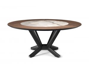 planer round keramik wood dining table by cattelan italia 1
