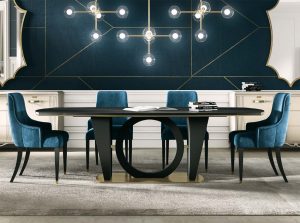 Carpanese Dining Table 5703 with Chairs 6609 Heritage Collection