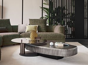 arena long metal glass coffee table cattelan italia 1