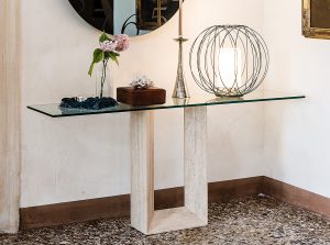 diapason glass marble console table cattelan italia 1