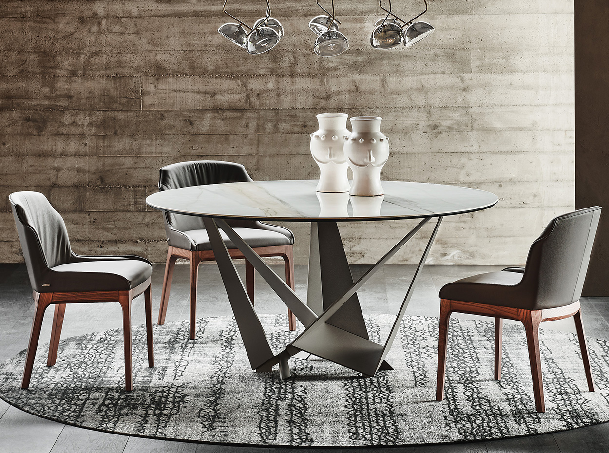 Skorpio Keramik Round Dining Table by Cattelan Italia