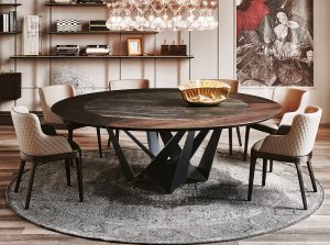 skorpio round keramik wood dining table by cattelan italia 1