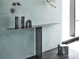 tee brushed metal console table cattelan italia 1