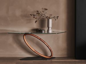 tour modern glass wooden console table cattelan italia 1