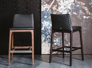 arcadia couture quilted wooden counter bar stool cattelan italia 1
