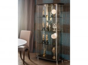concerto contemporary glass leather curio display stand cattelan italia 1