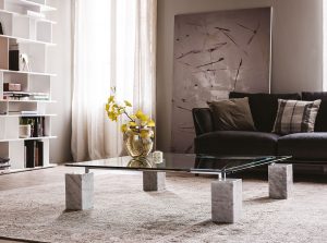 dielle square glass marble coffee table cattelan italia 1
