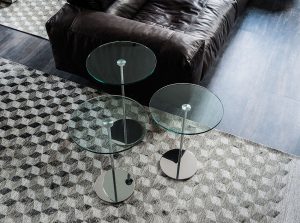 gliss round glass coffee end table cattelan italia 1