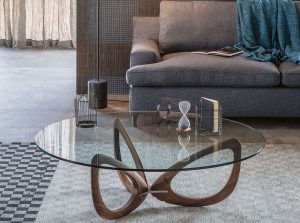 helix round glass coffee table cattelan italia 1