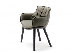rhonda wood upholstered arm chair cattelan italia 1