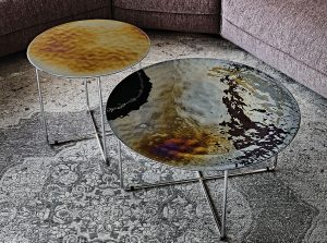 vinyl round coffee end table cattelan italia 1