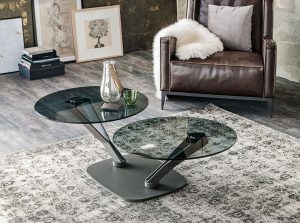 viper swivel glass coffee table cattelan italia 1