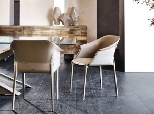 zuleika leather dining arm chair cattelan italia 1