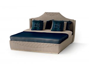 Carpanese Home Contemporary Italian Upholstered Padded Bed 6689 Heritage Collection