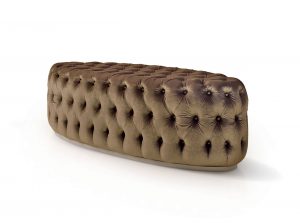 Carpanese Home Oval Padded Pouff 6087 Ottoman Heritage Collection