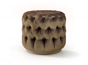 Carpanese Home Round Padded Pouff 6088 Ottoman Heritage Collection