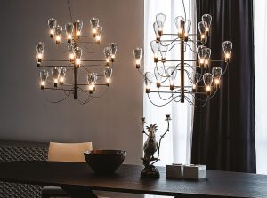 poseidon modern glass light chandelier cattelan italia 1