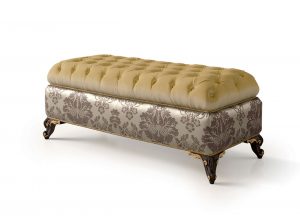 Carpanese Home Classic Padded Bench 6587 Ottoman Heritage Collection