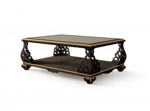 Carpanese Home Contemporary Coffee Table 5032 Mirror Top Heritage Collection