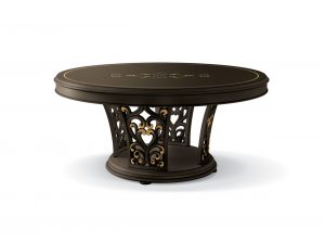 Carpanese Home Round Fixed Engraved Dining Table 6006 Heritage Collection