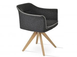 london arm pyramid swivel dining chair 1