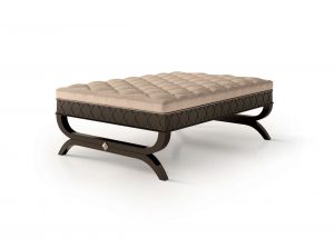 Carpanese Home Classic Italian Padded Pouf 6340 Coffee Table Heritage Collection