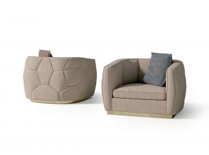 Carpanese Home Italian Armchair 7544 with quilting Contemporary Collection