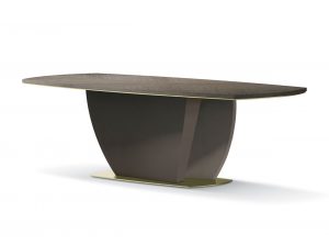 Carpanese Home Contemporary Italian Dining Table 7315 Barrel Top