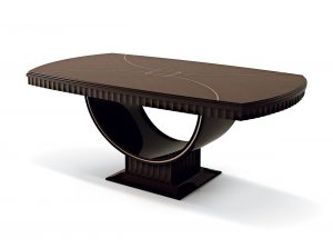 Carpanese Home Contemporary Italian Fixed Dining Table 7004 with Barrel Top