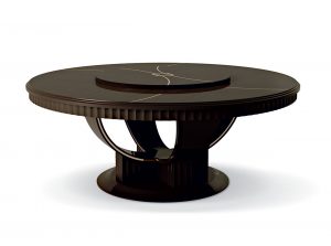 Carpanese Home Contemporary Italian Round Dining Table 7010 with Lazy Susan