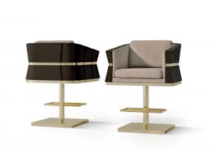 Carpanese Home Italian Bar Stool 7512 Partially Swivel