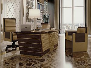 fooster wooden upholstered office desk by formenti italy 1