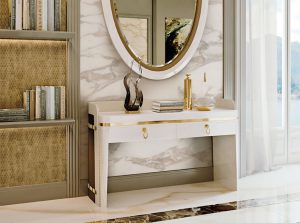 metropol modern upholstered console vanity table by formenti 1