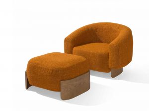 Carpanese Home Betty Accent Armchair with Ottoman