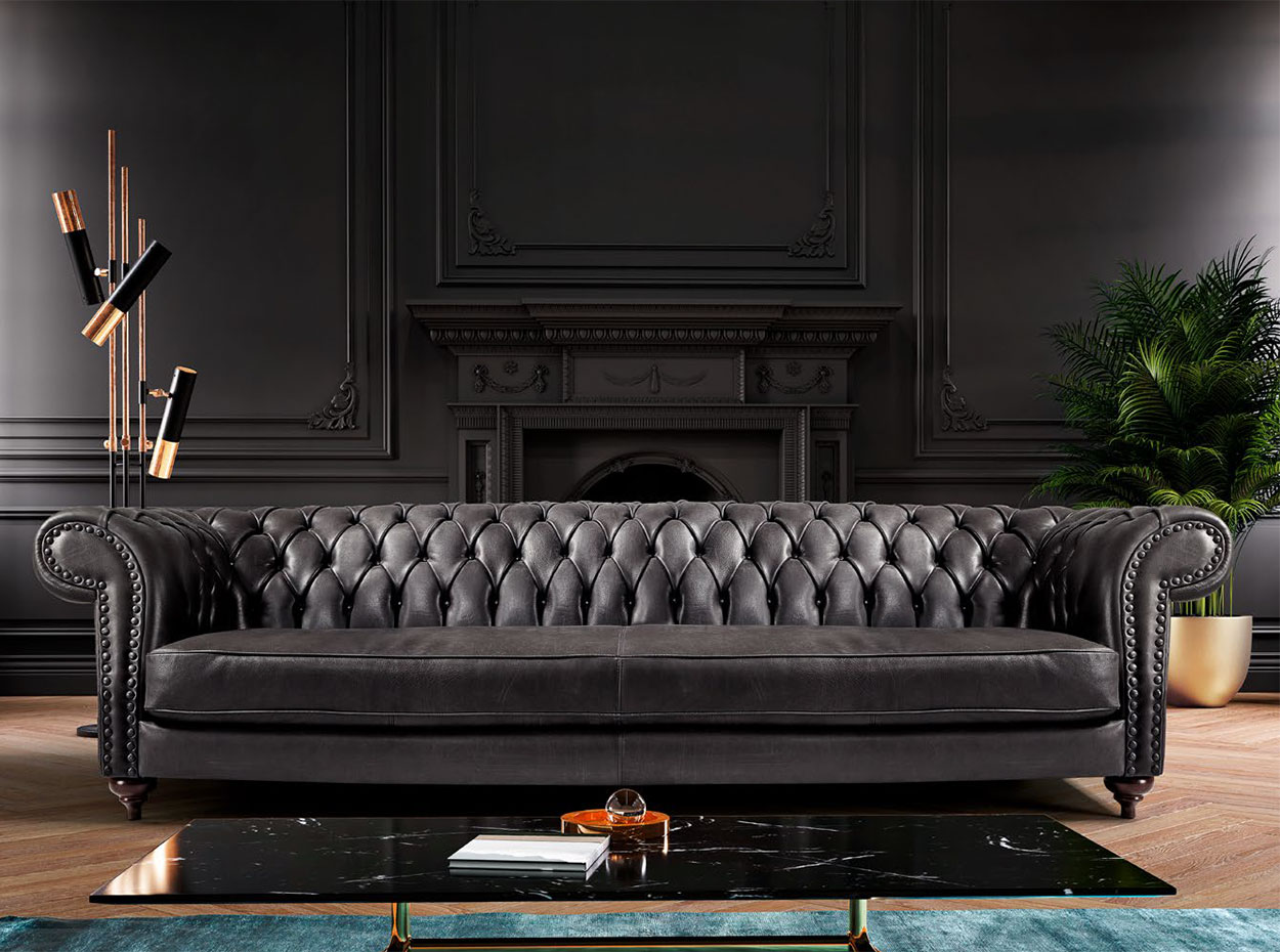 Achille Italian Tufted Sofa By Franco