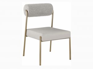 carly boucle fabric faux leather didning chair 2