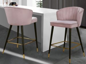 casie velvet counter stool 1
