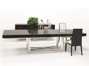 maximo dining table black silver