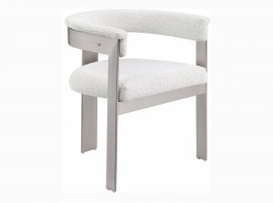 romeo boucle faux leather dining chair 15